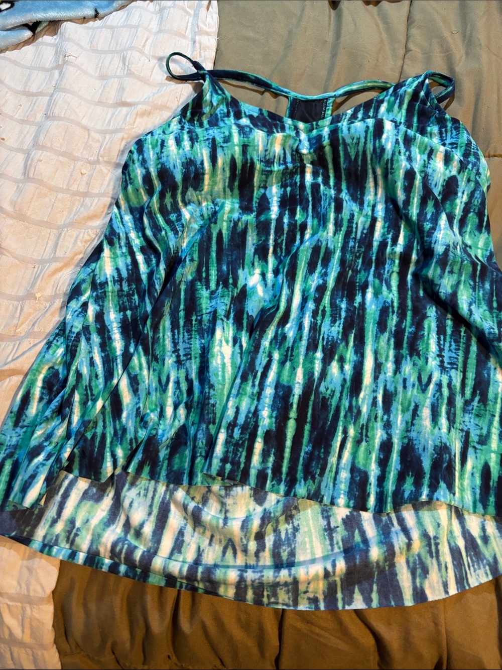 Blue Green Patterned tankini